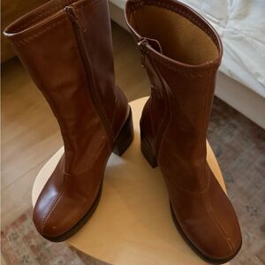 SODA Stretch Faux Leather Womens Boots